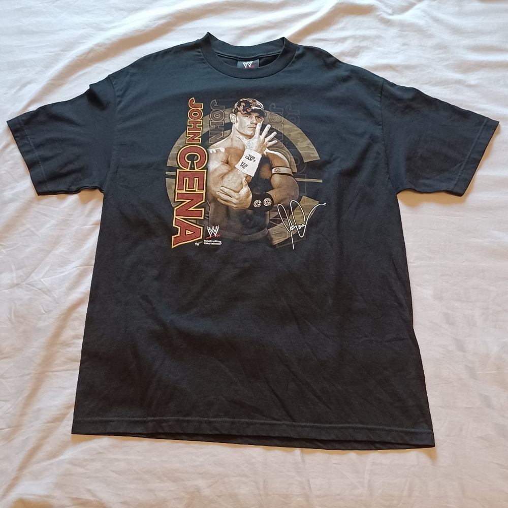 2002 Y2K WWE John Cena "You Can't See Me" Black T-Shirt Adult XL Wrestling
